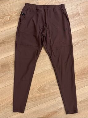 ASRV Brown Drawstring DSG-0495 Women's Tetra Lite Joggers Pants Size L
